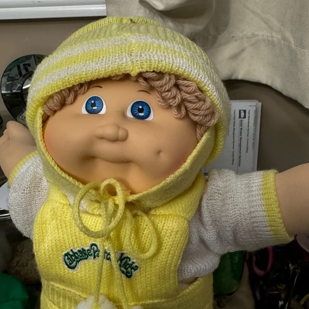 Cabbage Patch Kid Doll in Yellow Hooded Jumpsuit - Picture 5 of 8